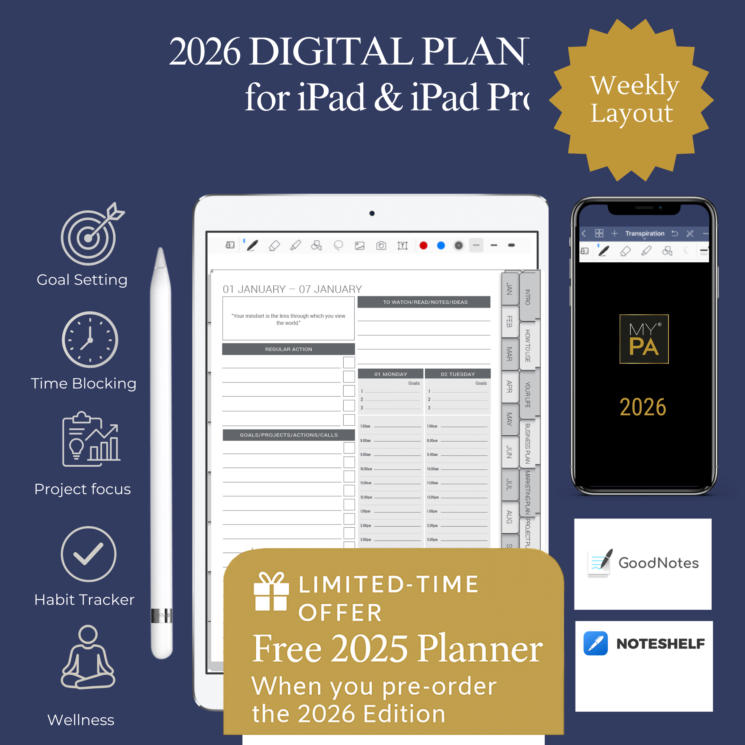 _2026 Digital planner for Goodnotes weekly layout.png