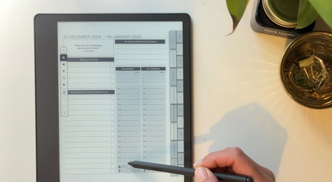 Daily planner for Kindle Scribe