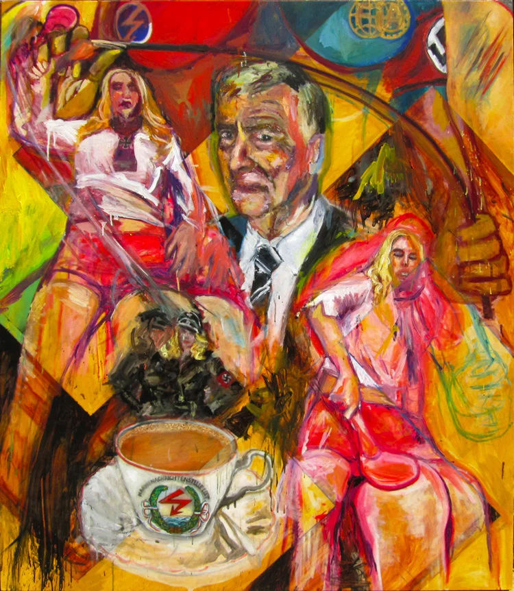 Max Mosley: Fast Cars, Fast Women Oil on canvas | 62 x 55 inches | 2010