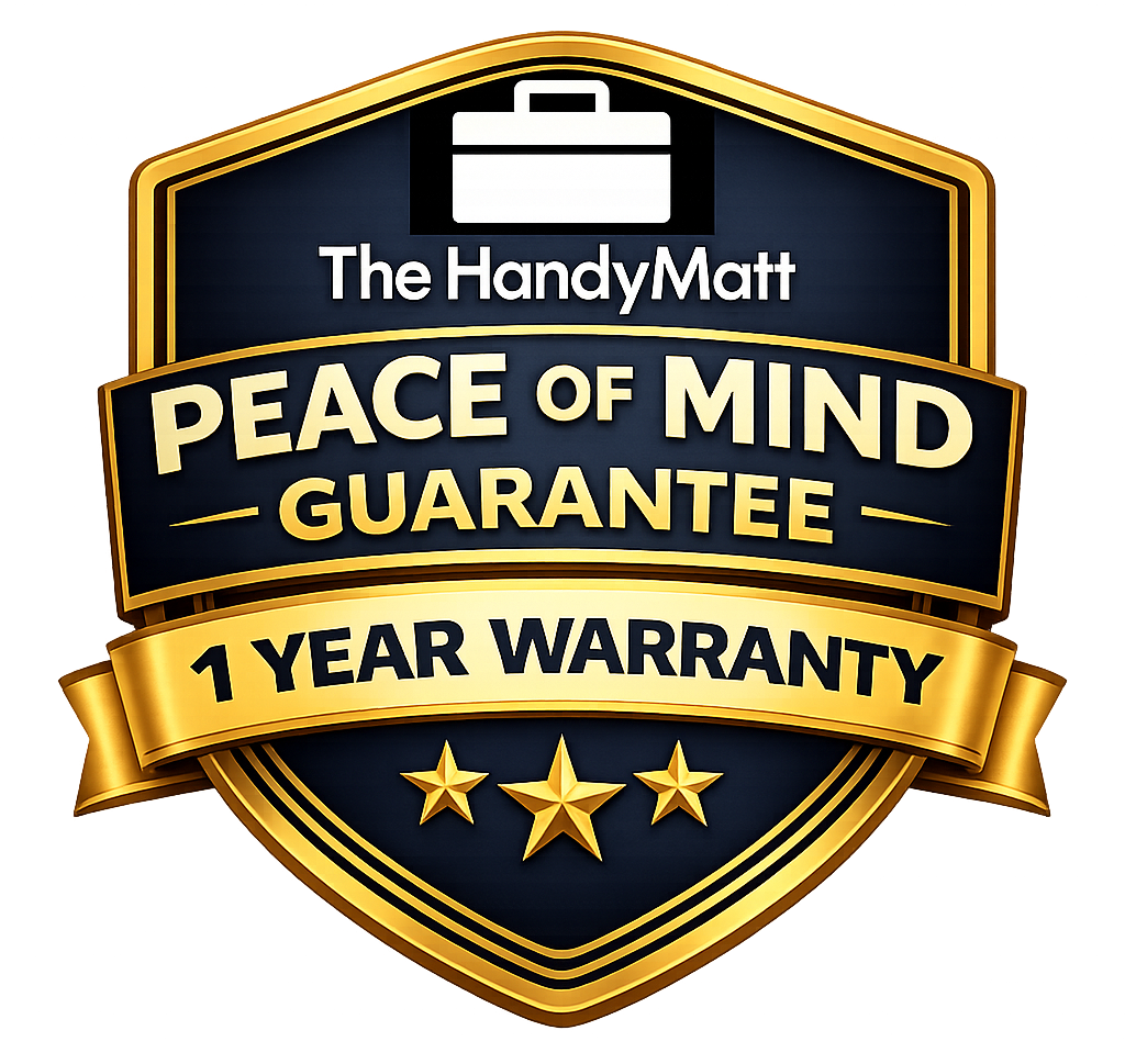 HandyMatt Peace of Mind Guarantee with one year handyman warranty and one million dollars insurance coverage in Austin Texas