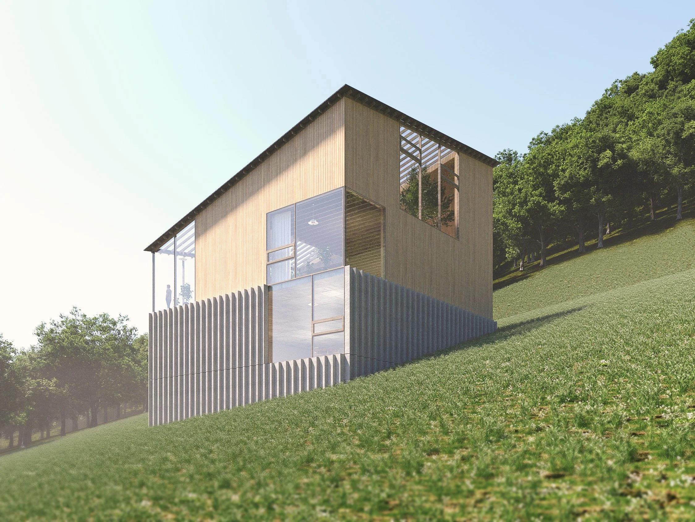  A prototype house organized by solar paths on its site, and heat demand for the spaces inside. More soon 