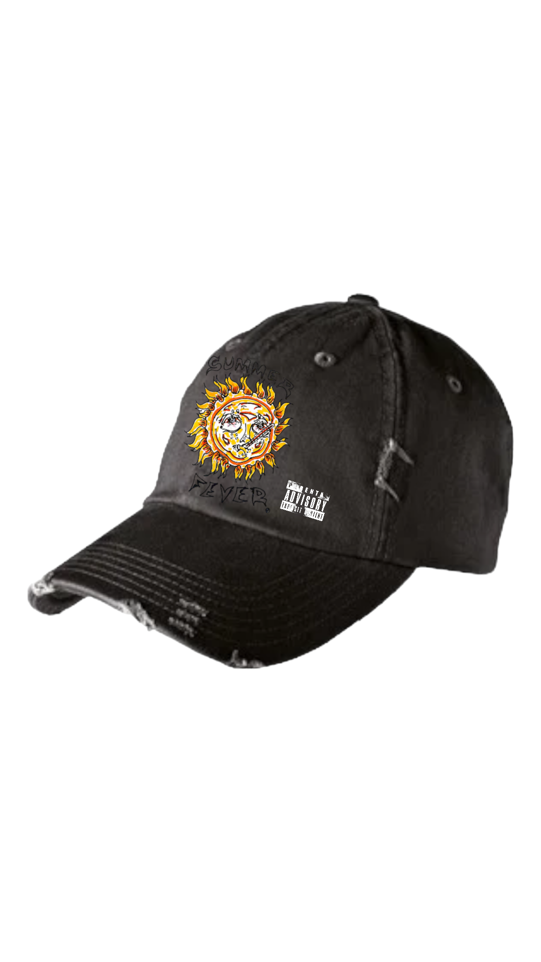 "Summer Fever" destroyed black vintage wash cap