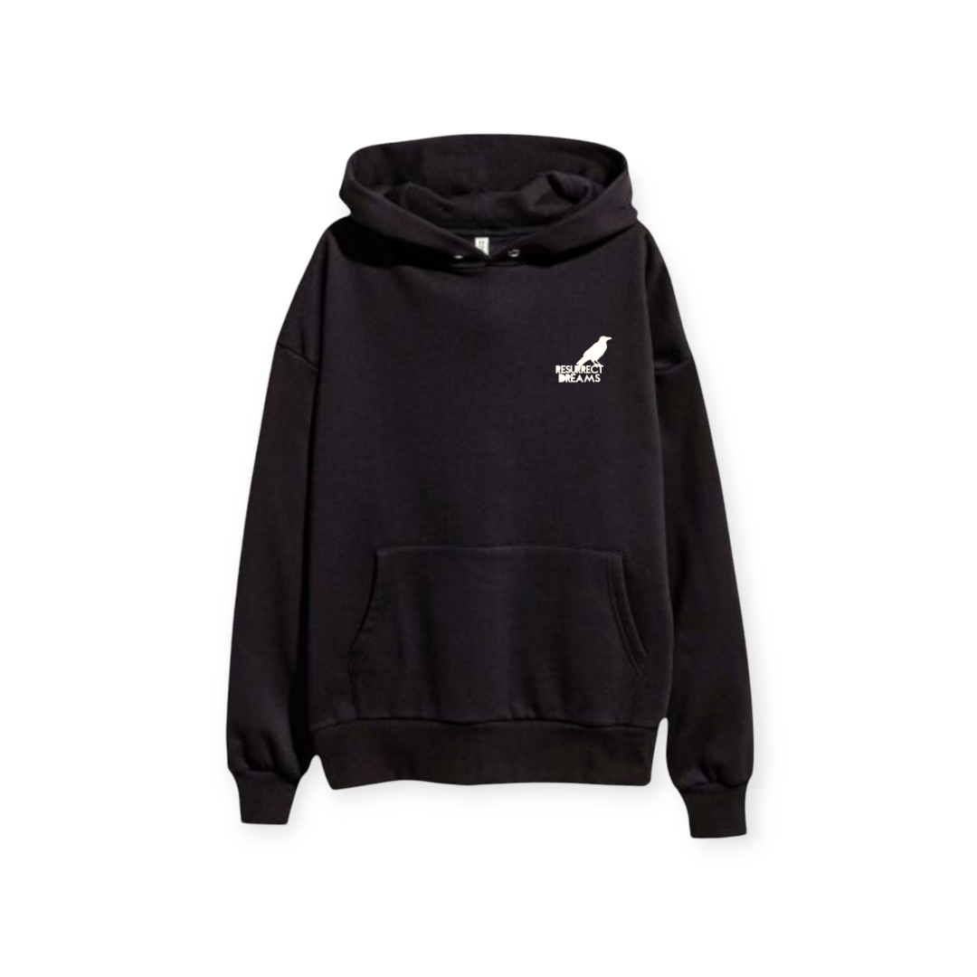 "Resurrect dreams" vintage hooded sweatshirt.