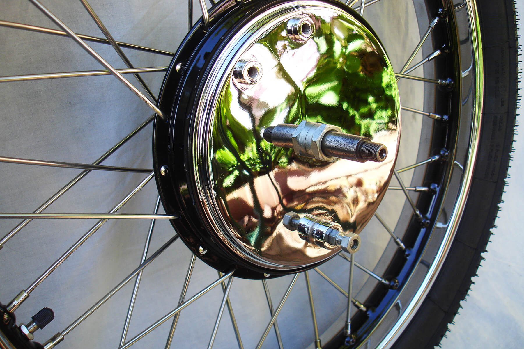 Matchless front brake backing plate.
