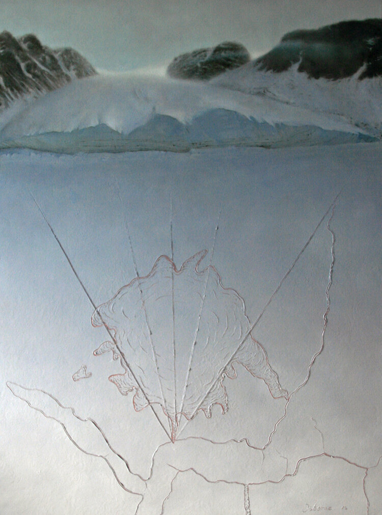    Un-named Glacier in Jones Sound , oil on canvas, 122 x 92cms. 2012.  
