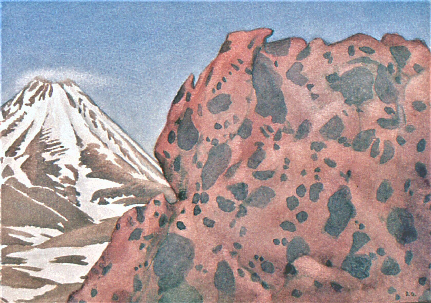    Spotty ignimbrite ,  23x30.5, watercolour, 1984.  