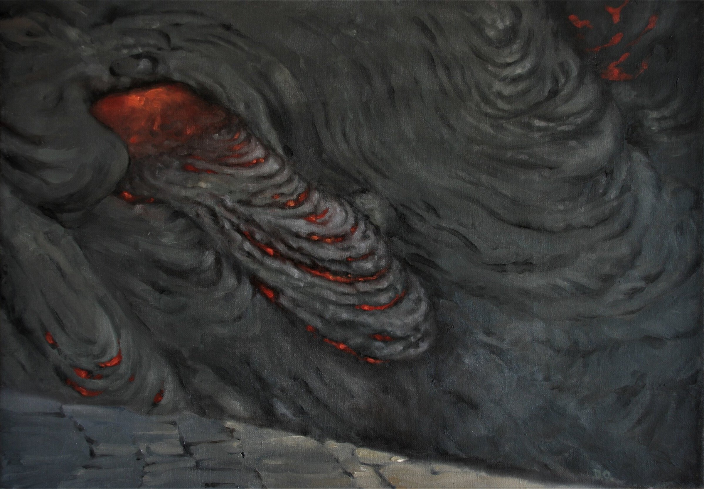    Pu 'U' Oo Volcano , 41 x 61cm, oil on canvas, 2015.  