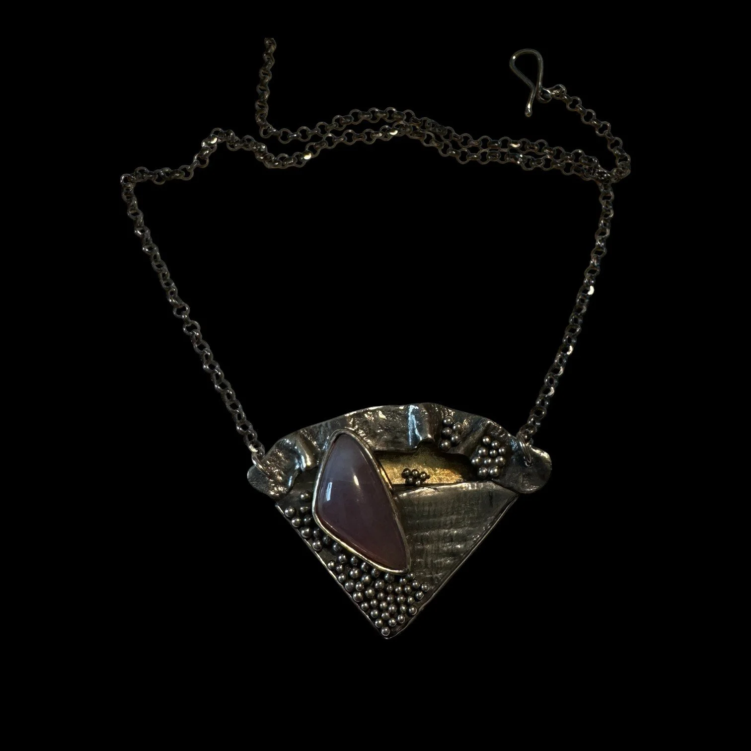 Purple Triangular Chalcedony Necklace