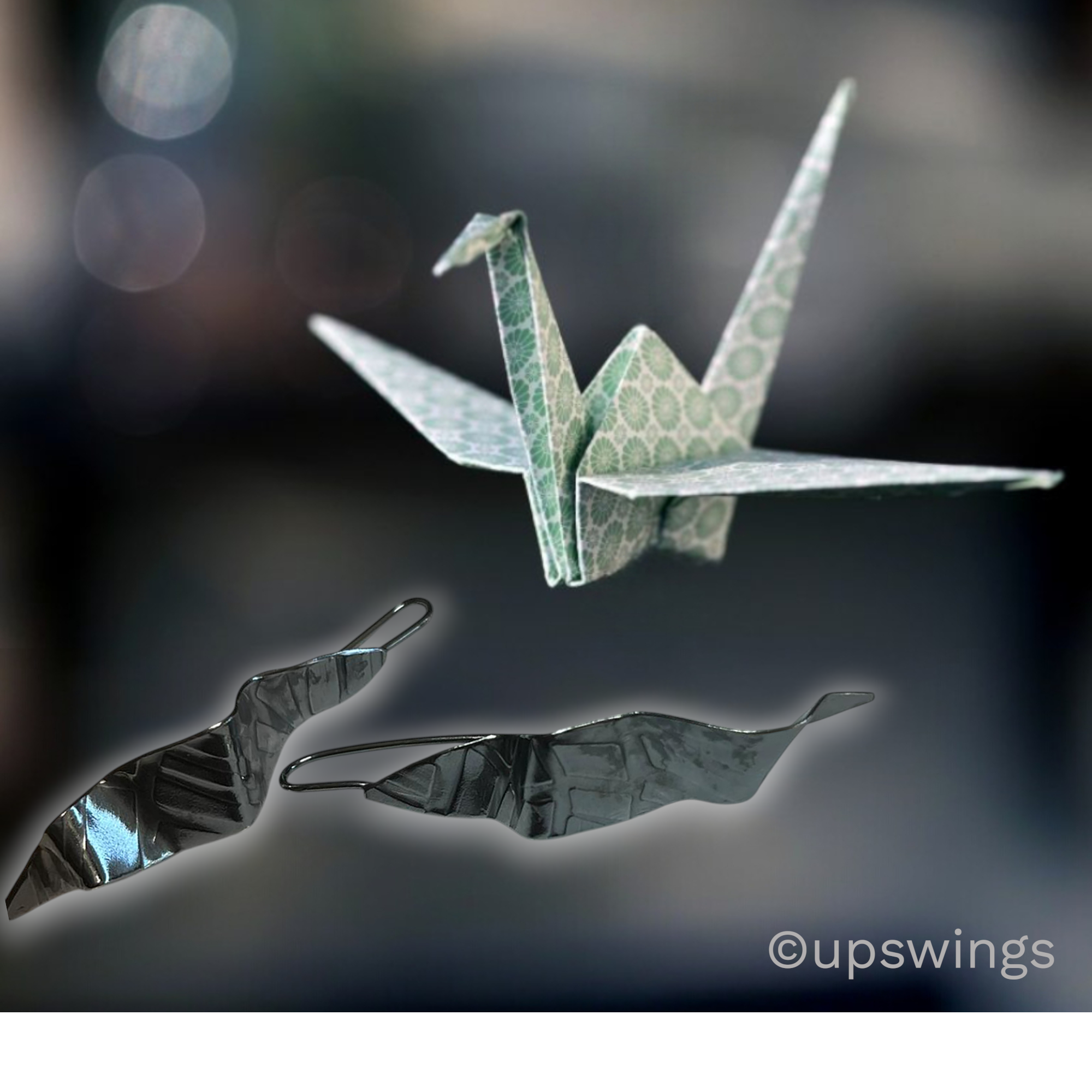 Origami Earrings in Oxidized Silver