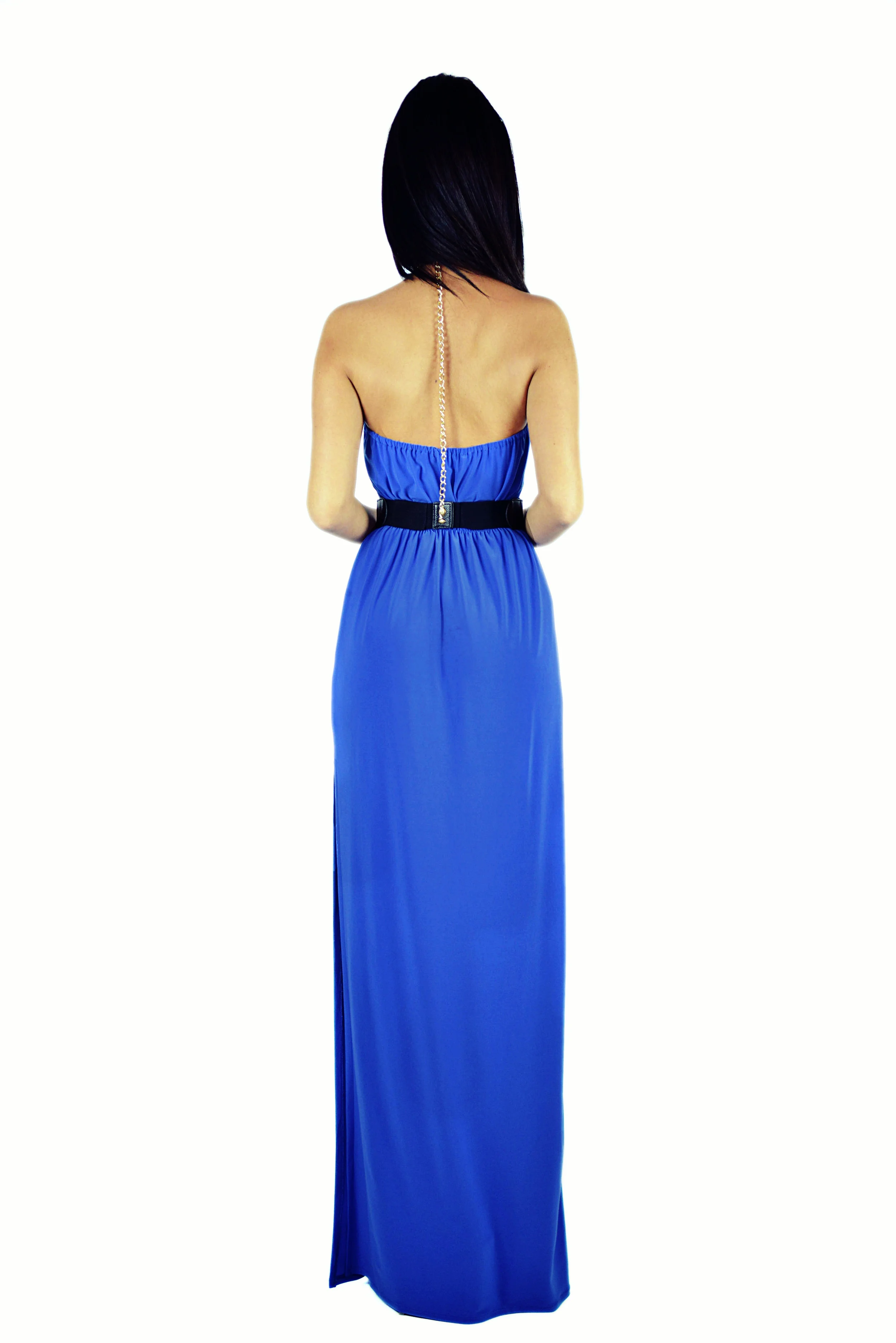 ATHENA GREEK GODDESS DRESS - YALE BLUE  ALEX KOUROS