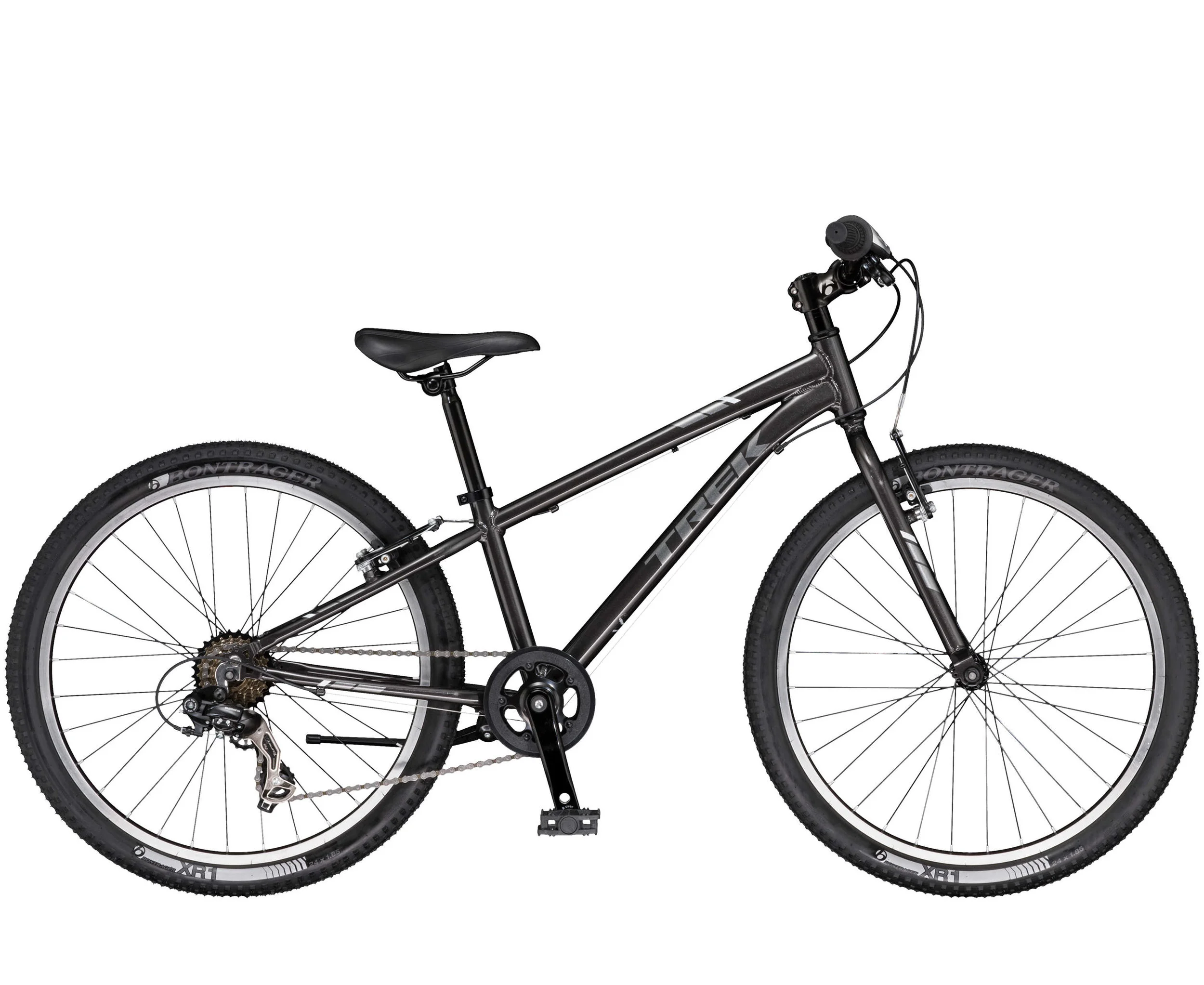 Precaliber 24 7-speed Boy's is a classic kids' bike with great style, performance, and durability. It has the simplicity of a 7-speed drivetrain and intuitive twist shift that makes it easy for kids to ride varied terrain. Plus, it's equipped with knobby trail-ready tires and a lightweight aluminum frame that'll stand up to even the roughest riders. For kids ages 8-12, between 51-59˝ tall.