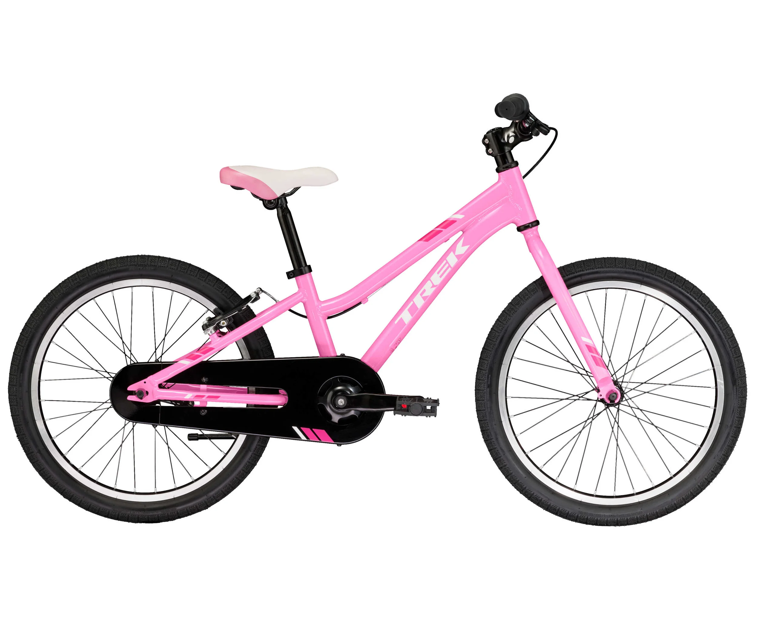 Precaliber 20 Girl's will have your little rider begging to go out for a pedal on their first real big kid bike. It's a great transition model from training wheels. It has one speed, a coaster brake, and components that are dialed to fit your kid now and easy to adjust as they grow. For kids ages 6-8, between 45-52˝ tall.