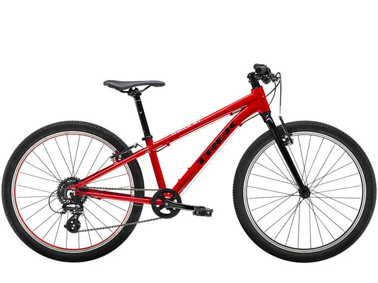 Wahoo 24 is a lightweight, simple, and practical kids' hybrid bike that makes it easy for your little one to make the most of every ride. This versatile ride is built for ease of use: it's light, capable on a variety of surfaces, and equipped with a 1x8 drivetrain and a wide range of gearing for wherever your little one roams. For kids ages 8-12, between 50-63˝ tall.
