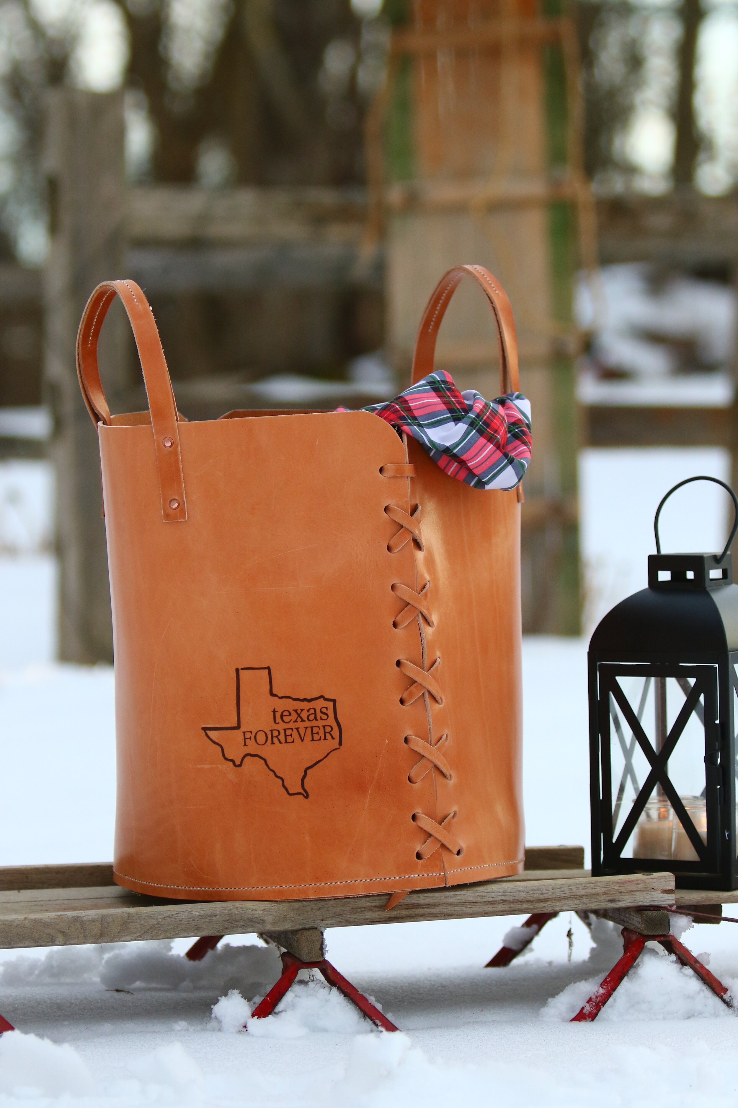 Magnolia Leather Basket