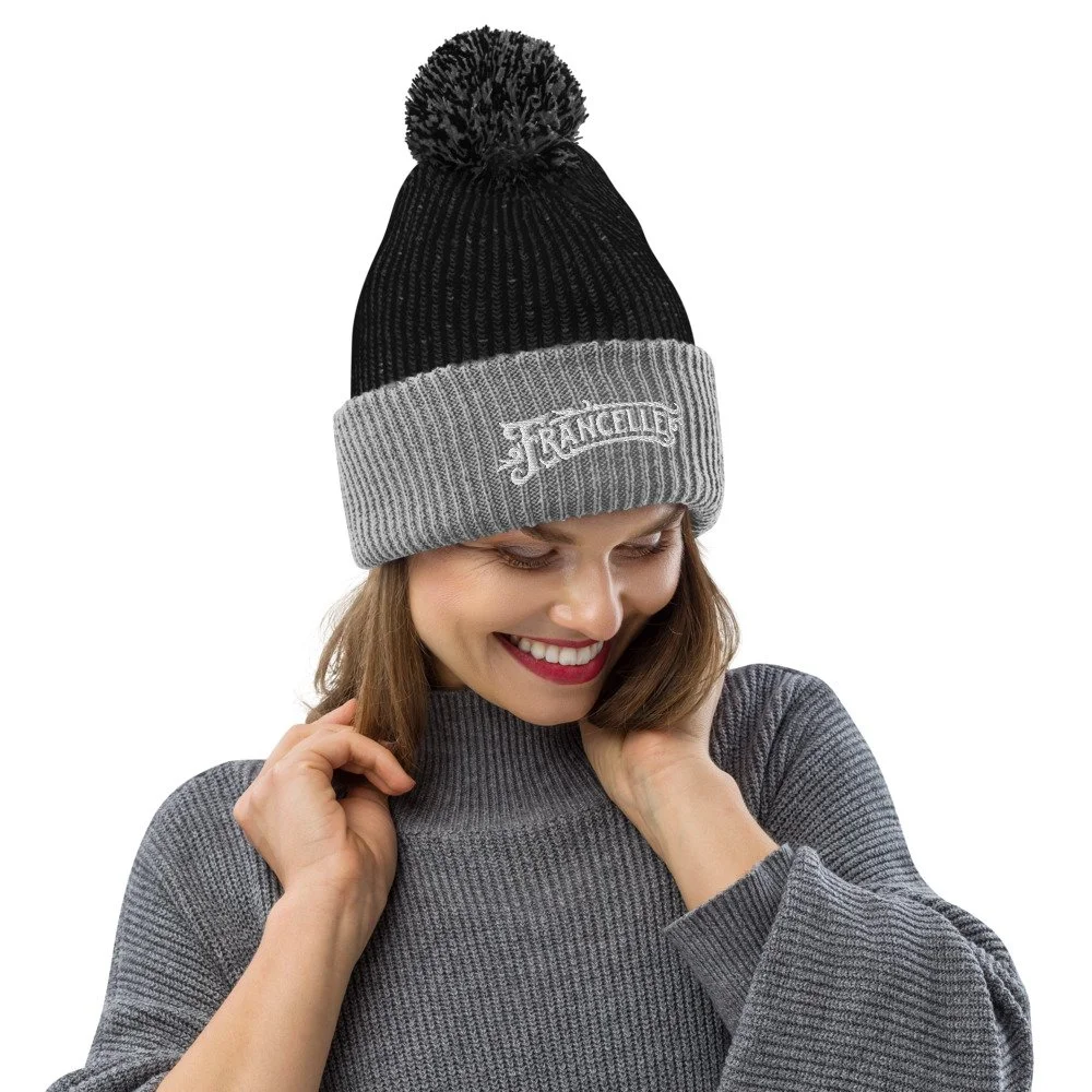 Freecity Gray and Black Pom-Pom Hat Freecity Gray and Black Pom-Pom Hat main image 3