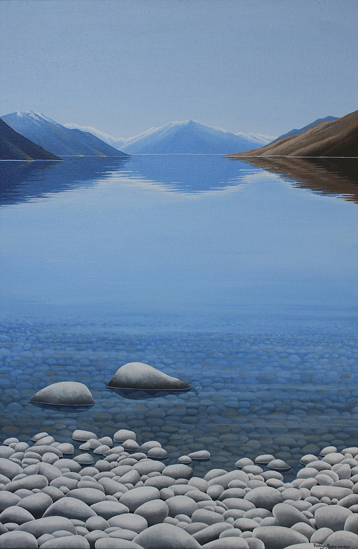 at the edge of the lake