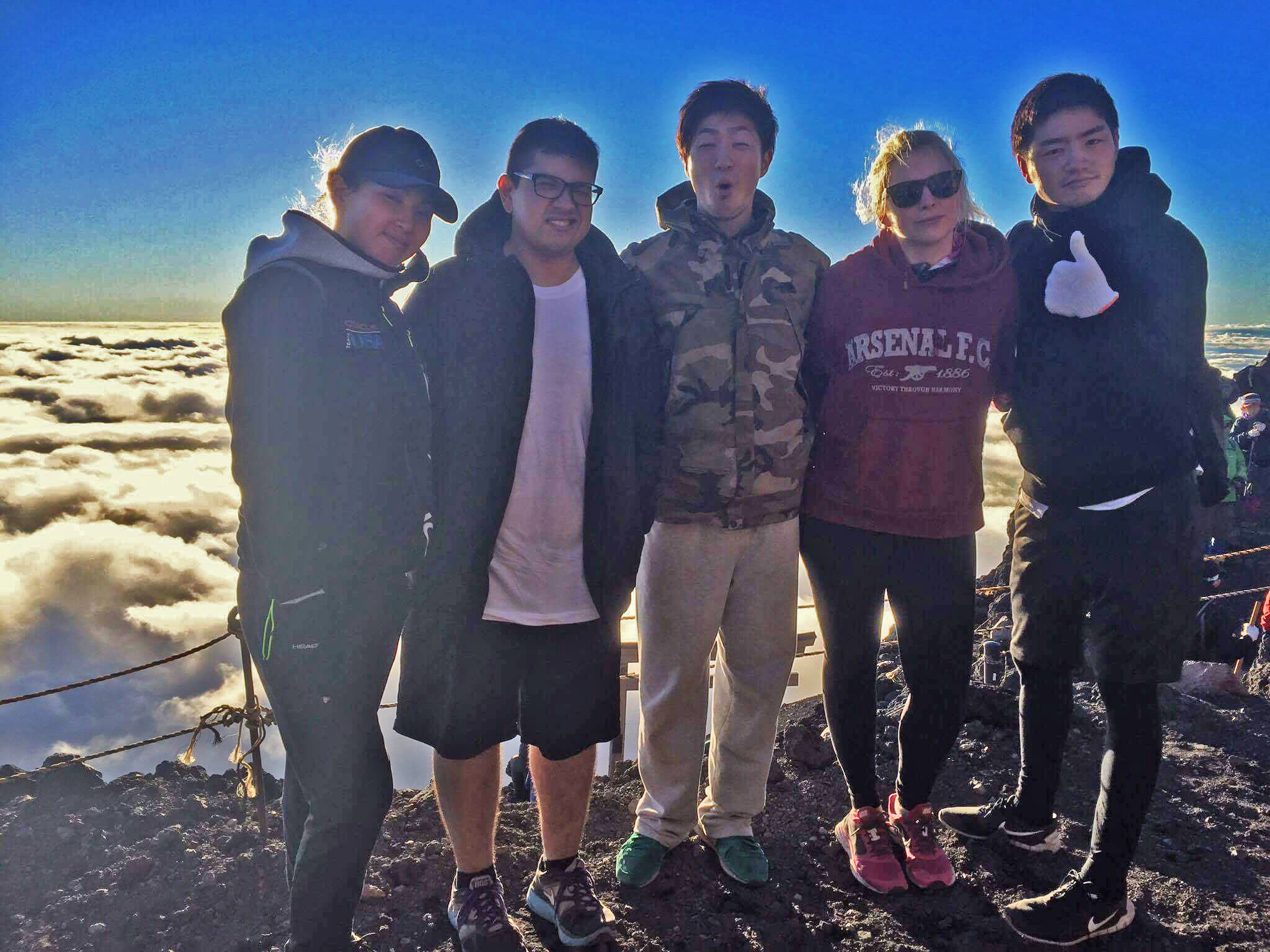 Team bonding on Mt. Fuji 