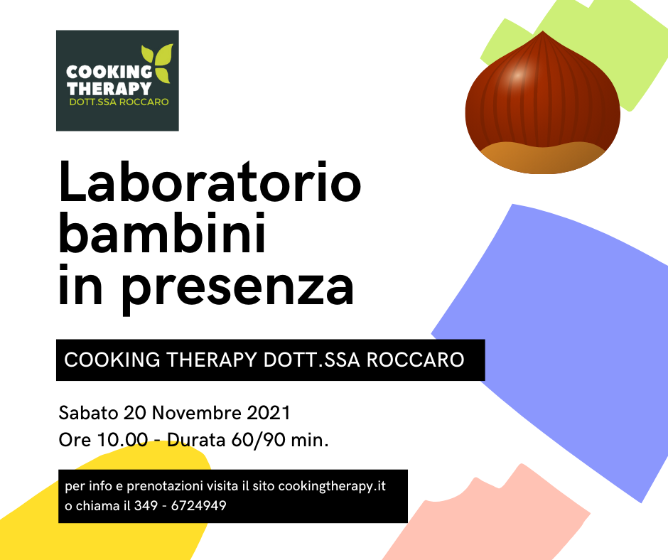 Laboratorio BAMBINI in presenza Cooking Therapy dott.ssa Roccaro