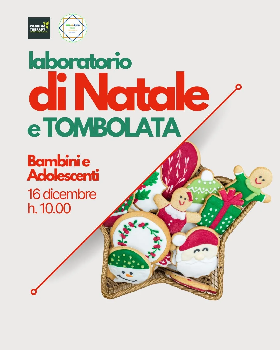 Cooking Therapy laboratorio di Natale + Tombolata - BAMBINI e ADOLESCENTI