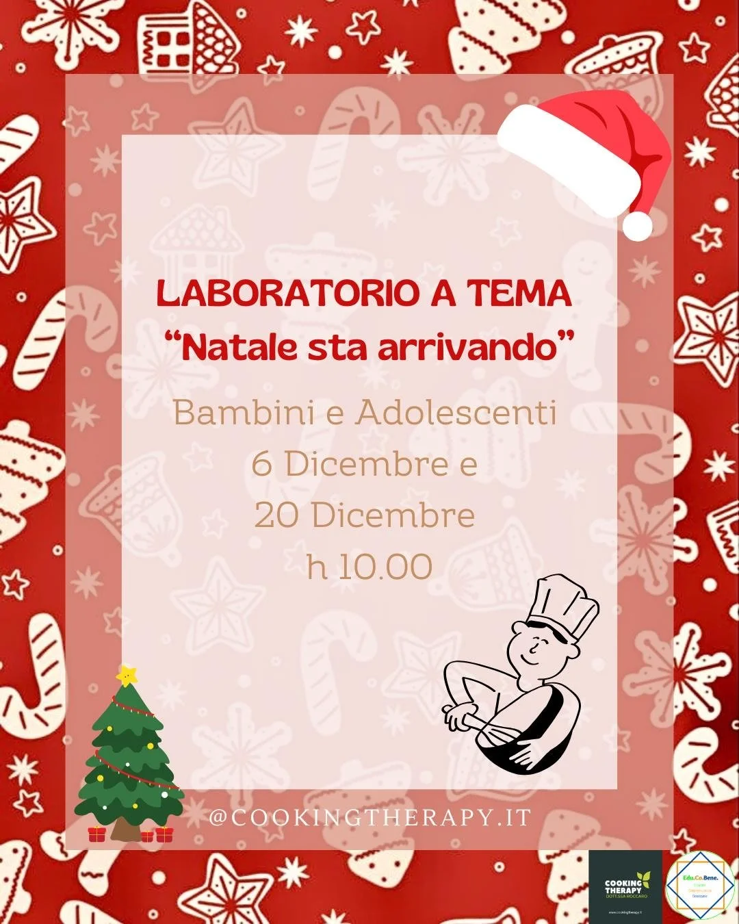 Cooking Therapy - Laboratorio a tema BAMBINI e ADOLESCENTI: il Natale sta arrivando!