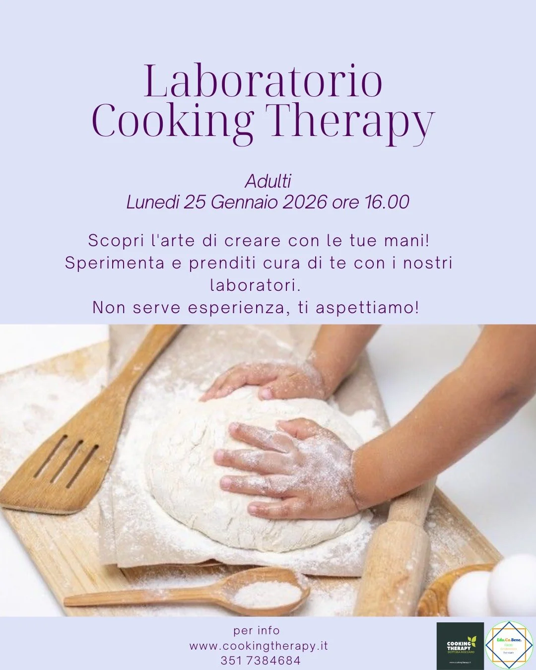 Cooking Therapy - LABORATORIO ADULTI Gennaio 2026