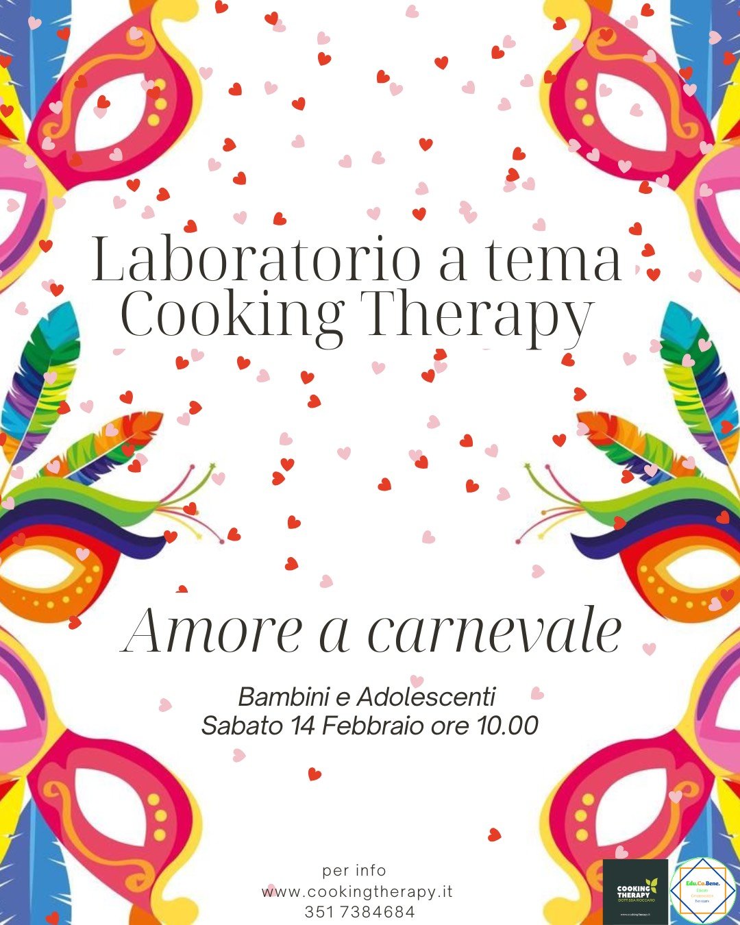 Cooking Therapy laboratorio di Carnevale - BAMBINI e ADOLESCENTI "Amore a Carnevale"