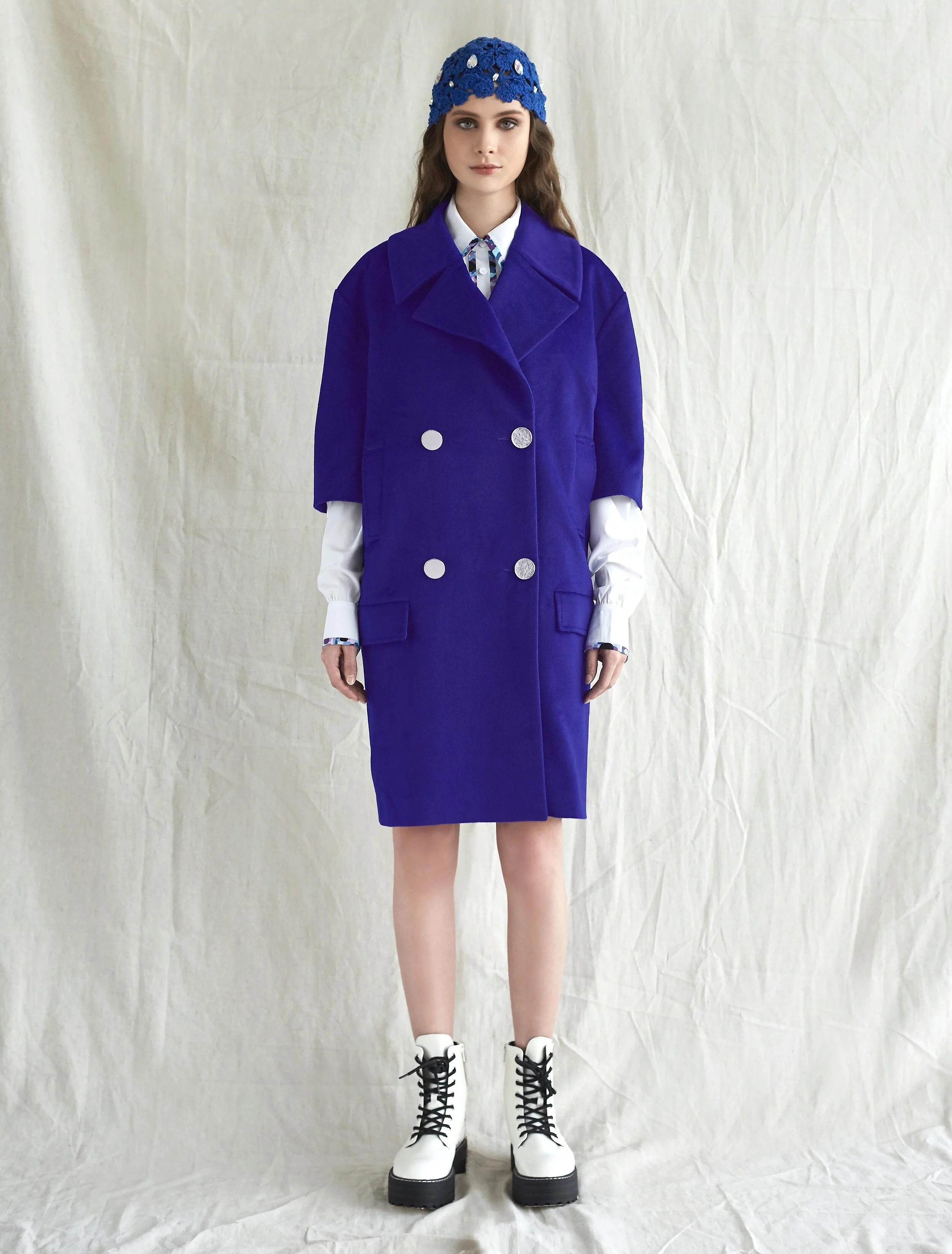 New arrival-Double breasted oversized wool coat 