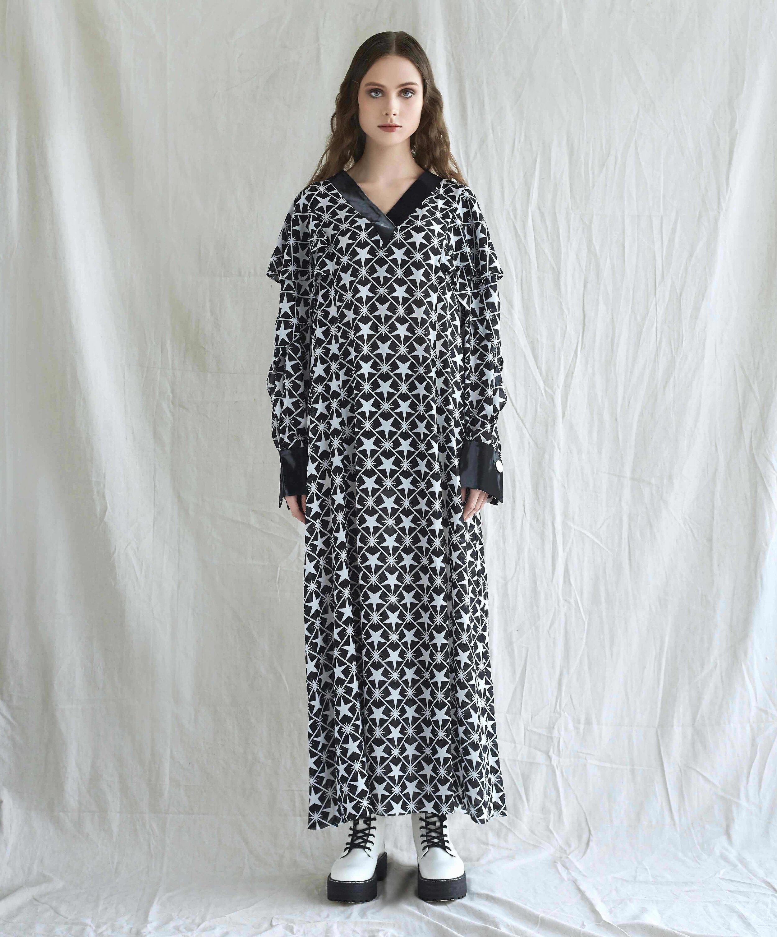 New arrival-Star Prints pajamas maxi dress  