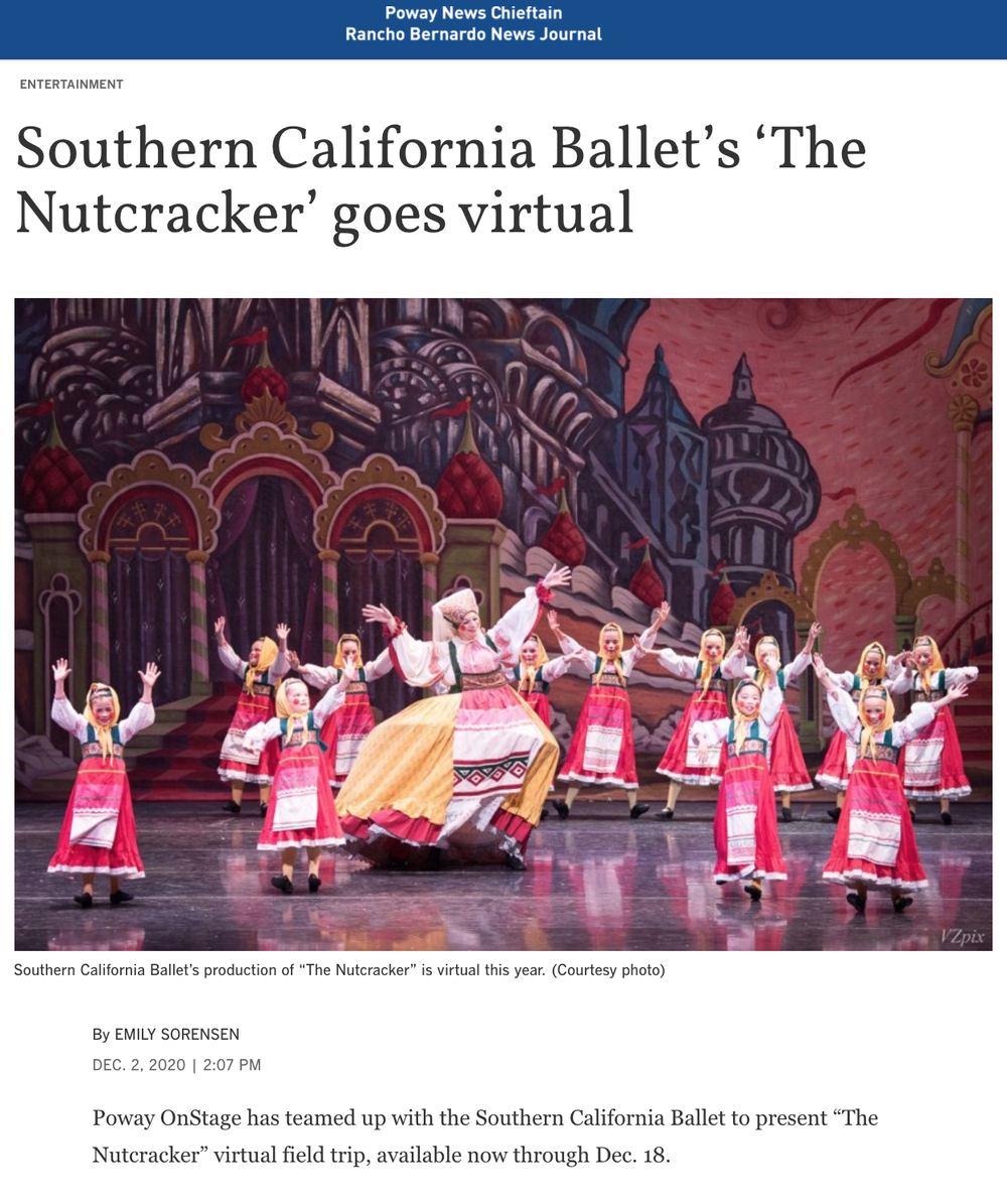 Southern California Ballet's 'The Nutcracker' goes virtual — Southern  California Ballet