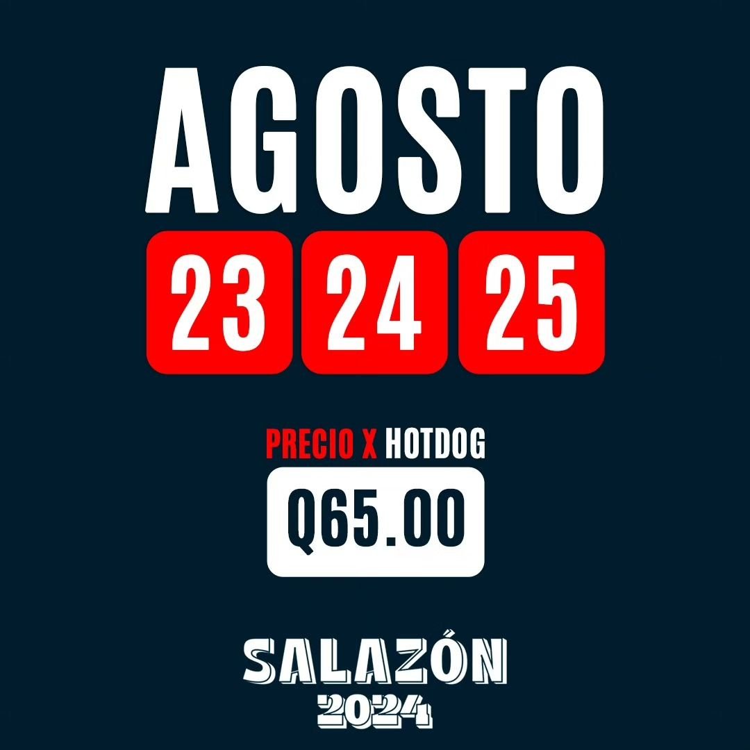 🔥 &iexcl;Prep&aacute;rate para Salaz&oacute;n 2024! 🔥

Este 23, 24 y 25 de agosto, ven a disfrutar de la combinaci&oacute;n perfecta de m&uacute;sica, chela y hot dogs 🍻🌭. D&eacute;jate sorprender por chefs reconocidos internacionalmente, gracias