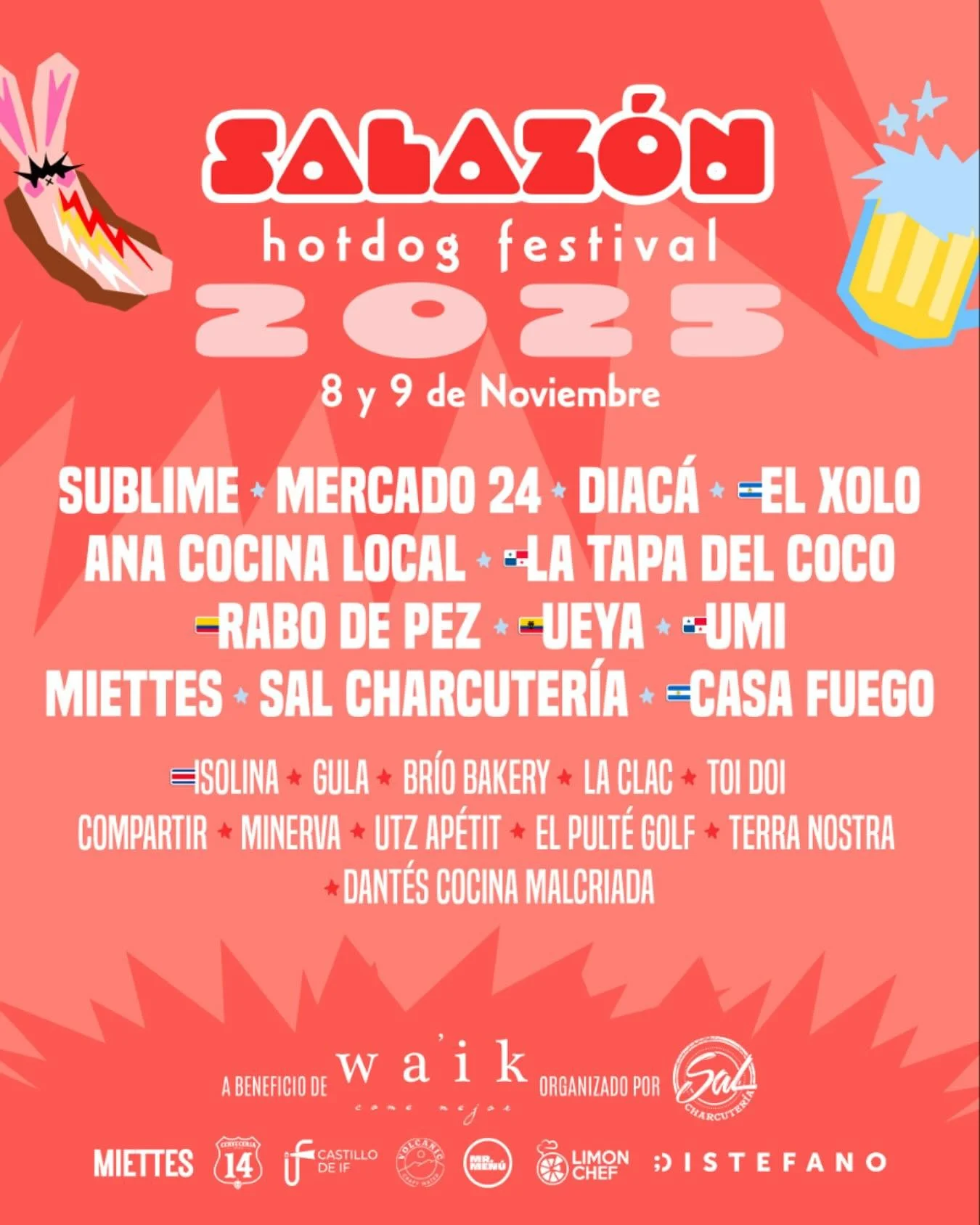 23 chefs. 2 días. 1 propósito: cocinar para cambiar vidas. #Salazón2025 en Miettes, a beneficio de Come Mejor Wa’Ik, organizado por Sal Charcutería. 🌭
Tickets a la venta desde el 30 de octubre.