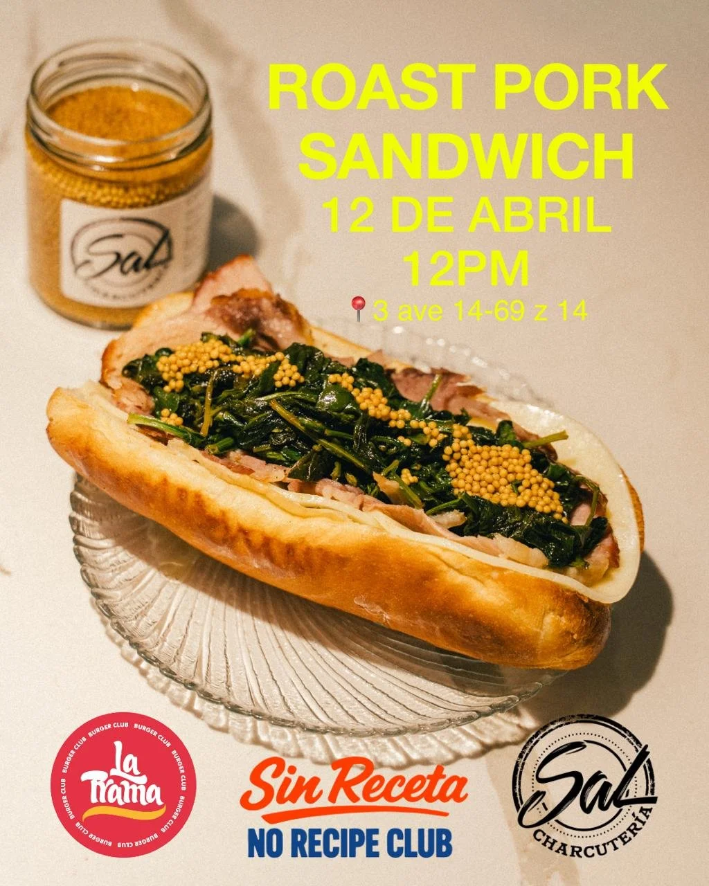 El 12 de abril se vienen cosas buenas 🔥🔥🔥
Tenemos colab con la @latramaburger  @sinrecetaclub @itsyounghustle 

Para un Roast Pork Sandwich que te va a volar la cabeza de lo bueno que est&aacute;.
Eso s&iacute;, si no ven&iacute;s temprano, no sab