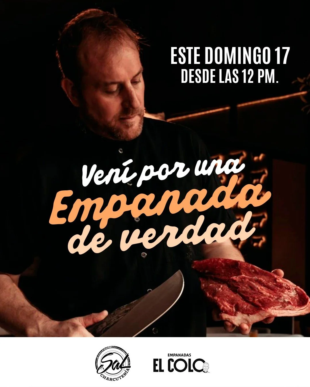 Las empanadas se hacen presentes en Sal Charcuter&iacute;a. 
Este domingo nos acompa&ntilde;a @colo.pioli  con una propuesta de empanadas argentinas de verdad para que vengas a disfrutar en nuestro local.
&iquest;El &uacute;nico requisito? Que llegue