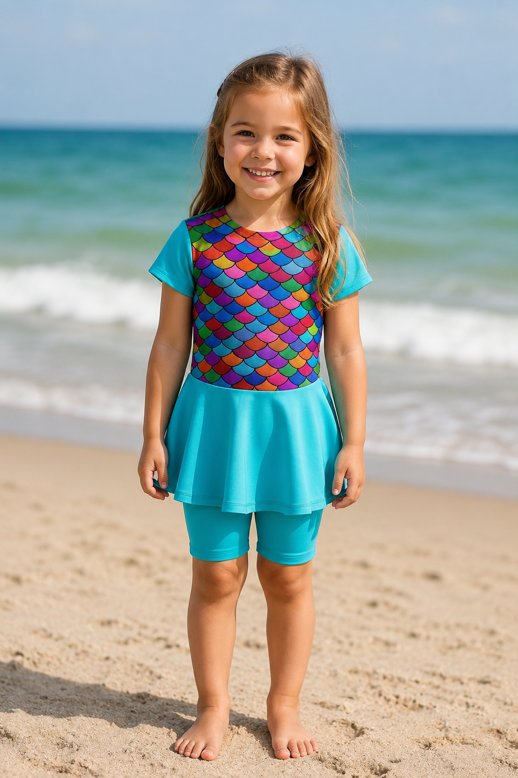 Tropical Wave Swim Dress Set (Child size 6)