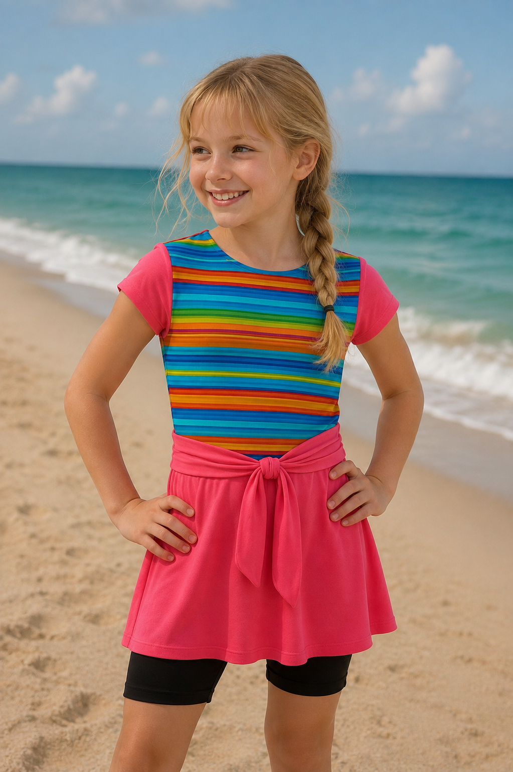 Tropical Sands Swim Dress Set (Girls 12)