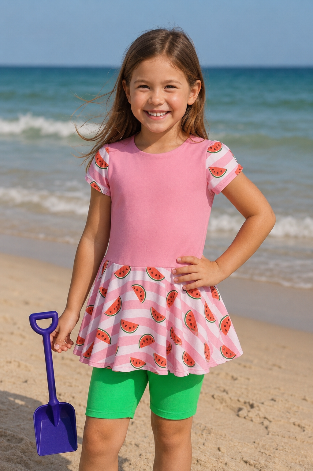 Tropical Wave Swim Dress Set (child size 6)