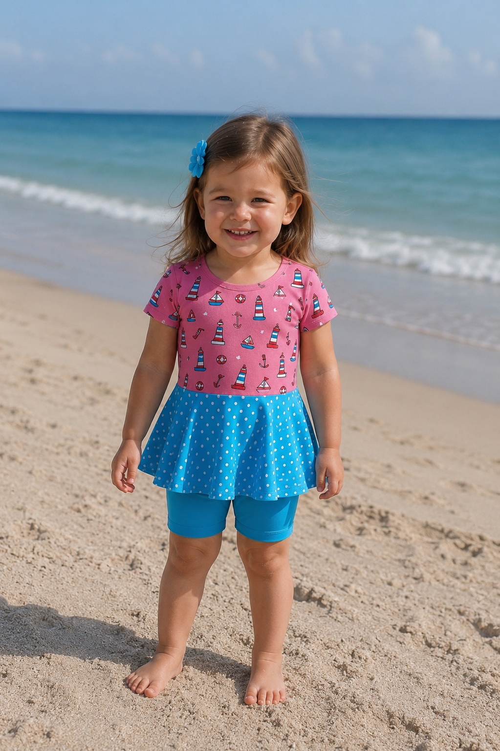 Tropical Wave Swim Dress Set (Child size 4)