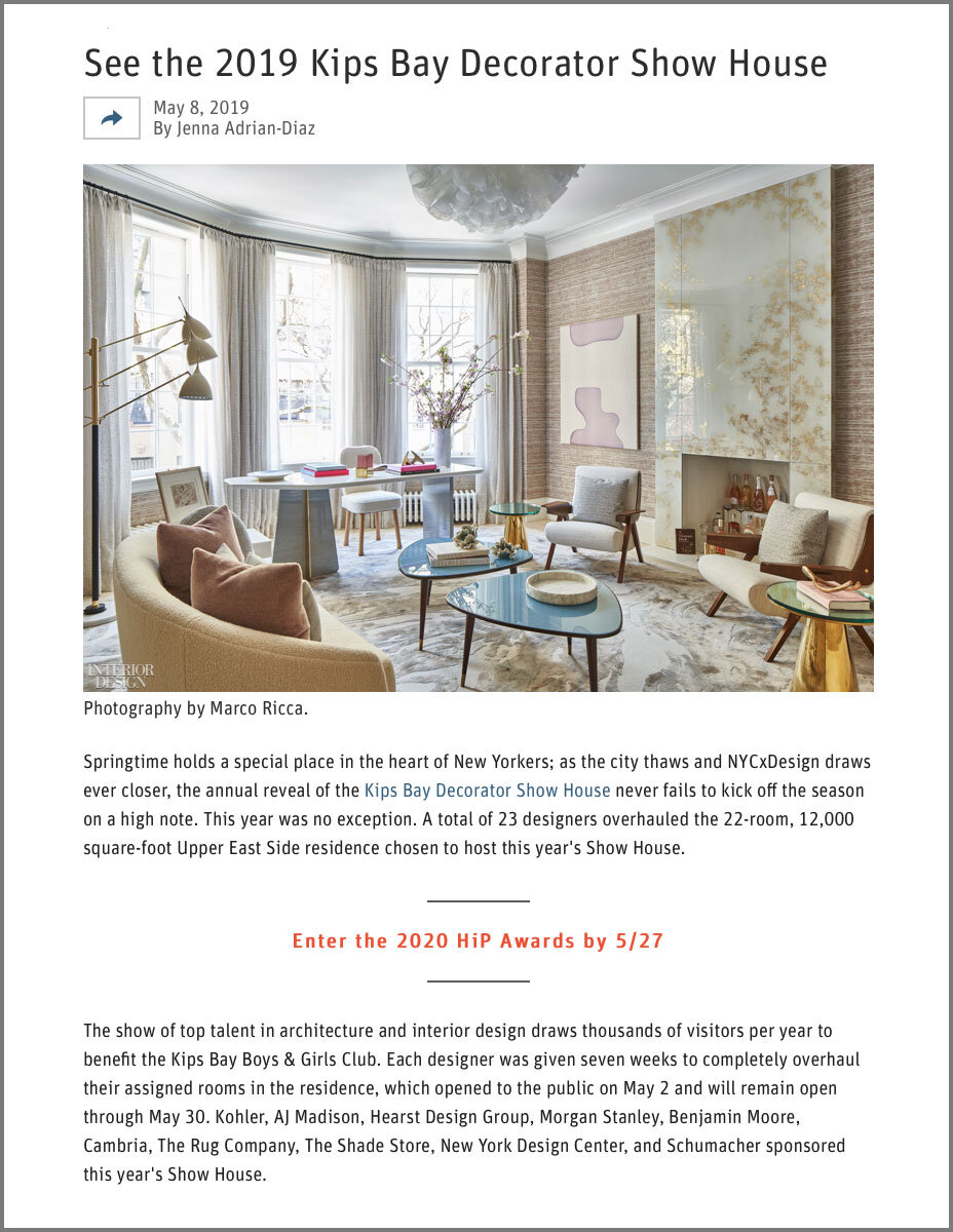 Interior Design: 2019 Kips Bay Decorators Showhouse