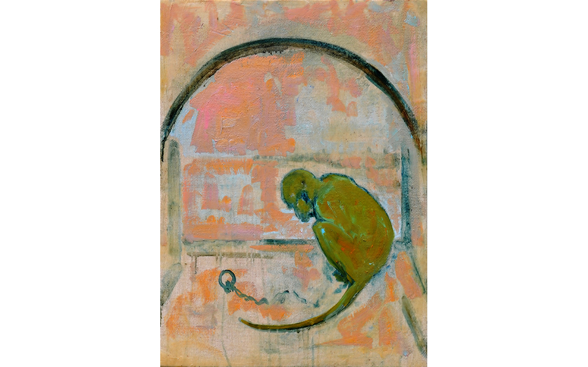 Monkey in Window (after Breugel)