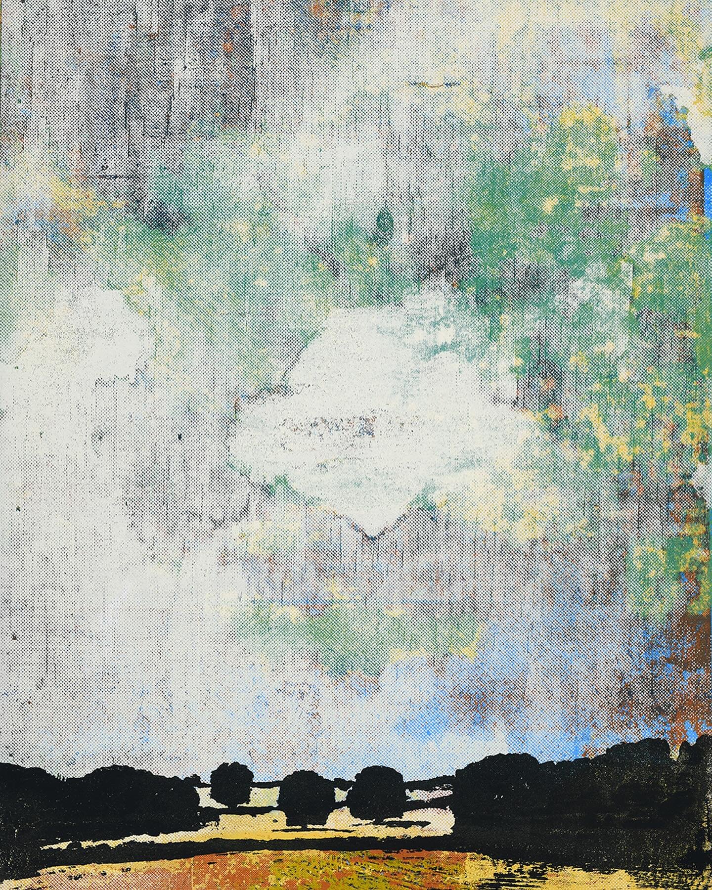 COLLIDER X: one of two new series of screen-print paintings released last week via the L-13 site.

These monotype screen-print paintings are made by overlaying multiple images using silk screens generated from Harry Adams landscape paintings to build