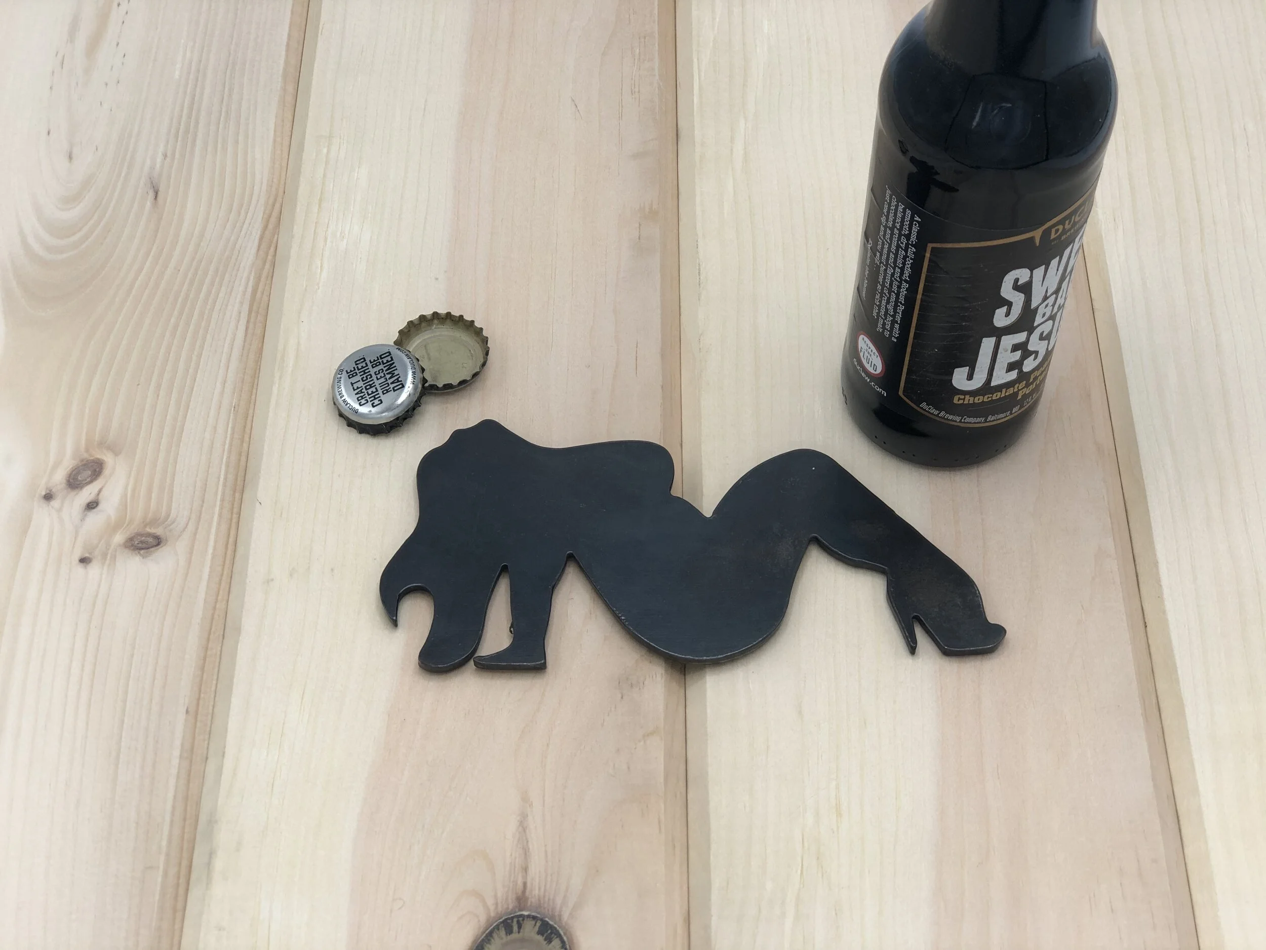 Thick Girl Sitting Metal Bottle Opener 003