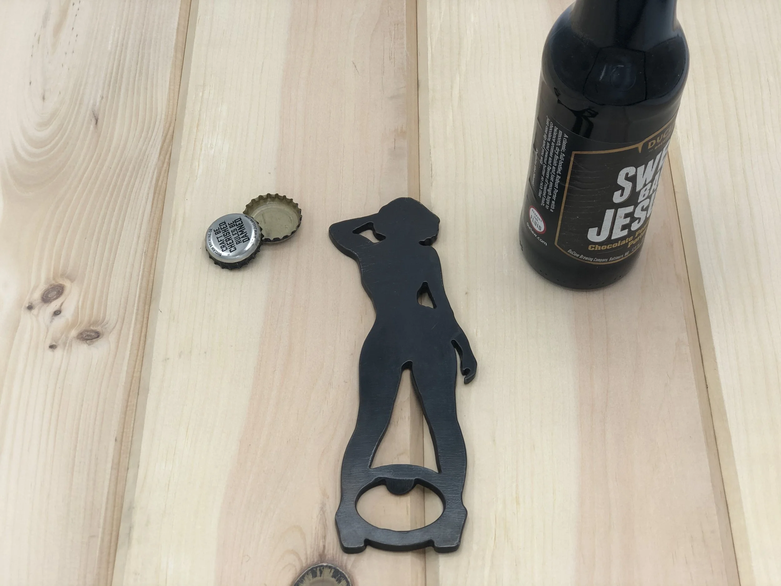 Thick Girl Standing Metal Bottle Opener 003