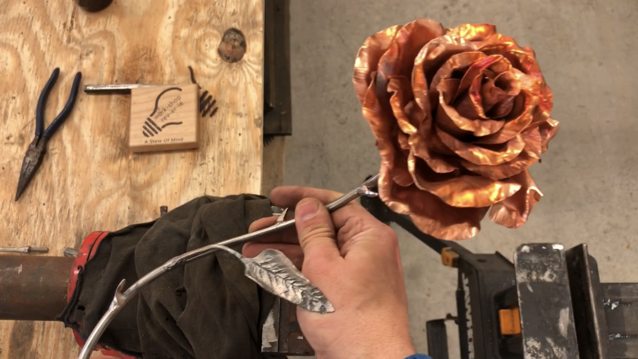 Personalized Copper and Steel Rose 001