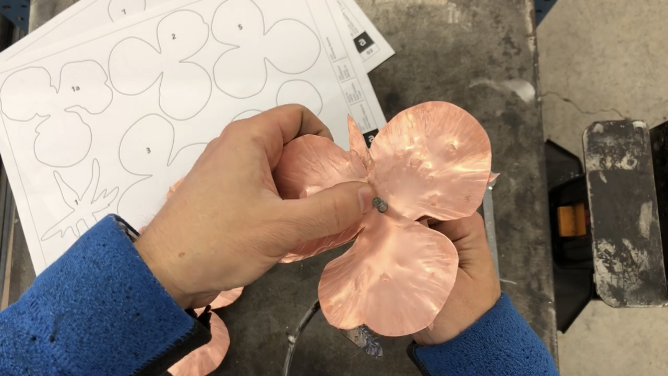 Personalized Copper and Steel Rose 021