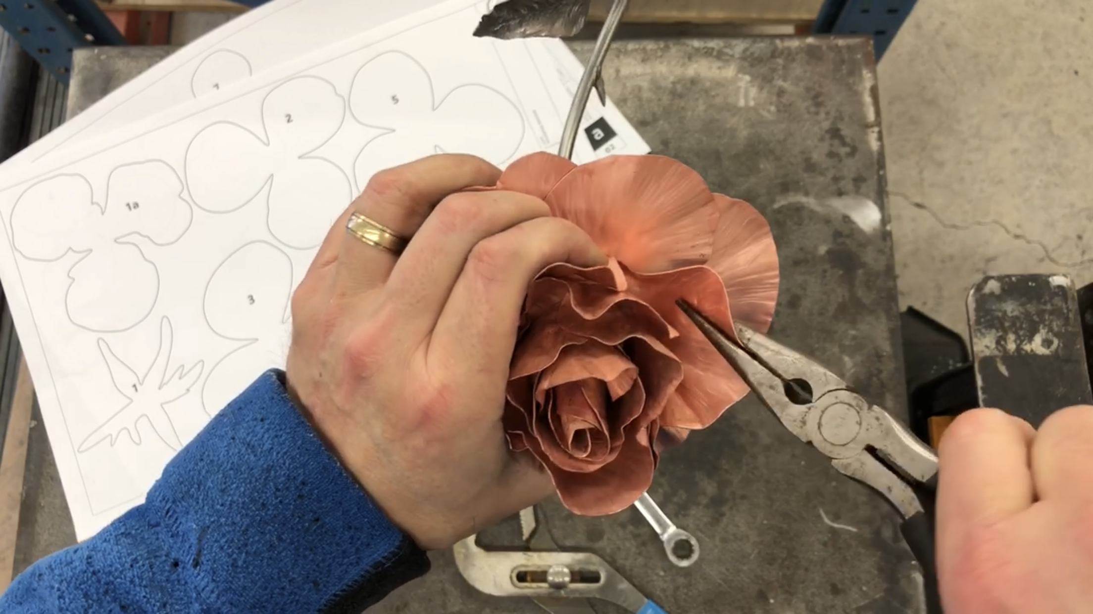 Personalized Copper and Steel Rose 022