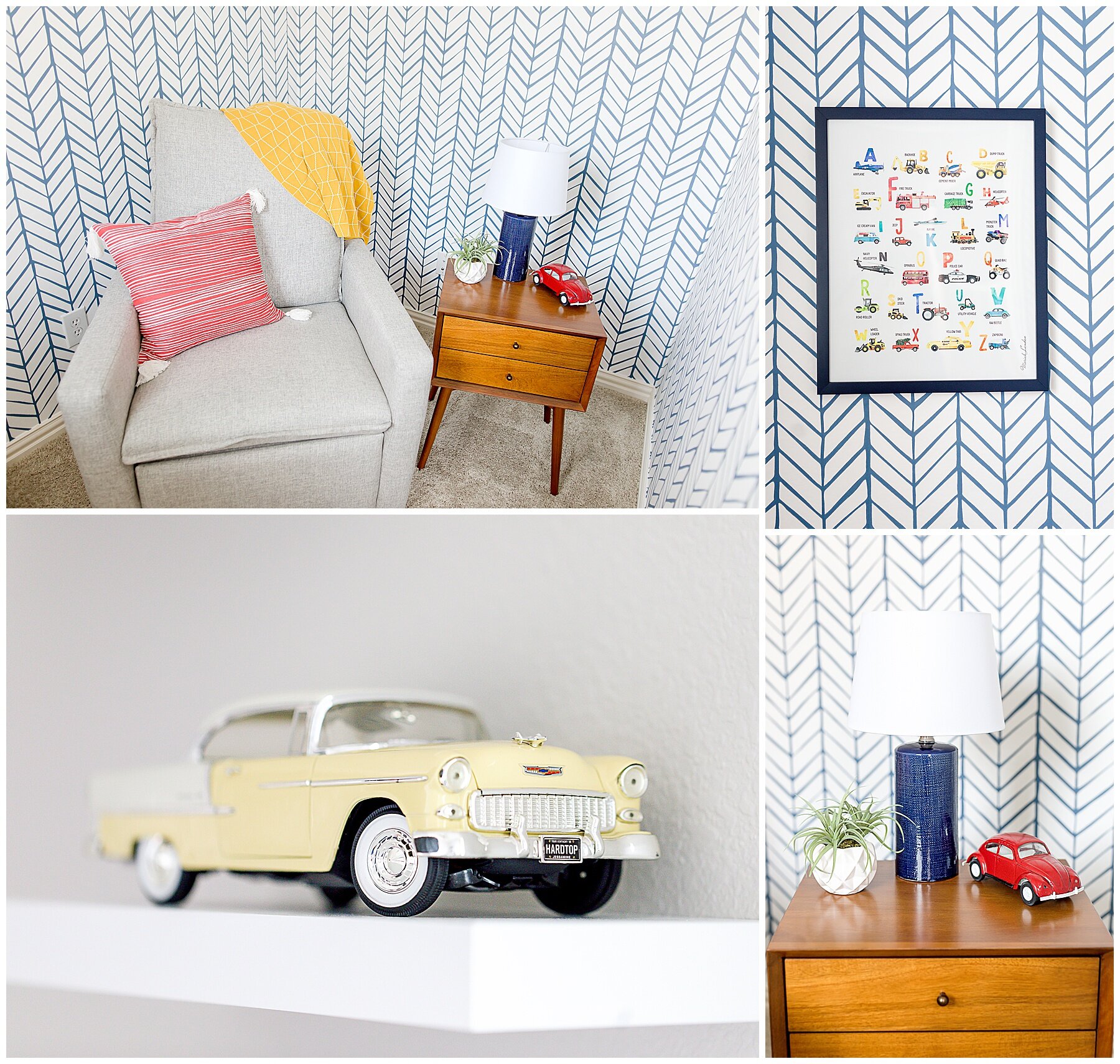 Dallas Newborn Photographer Vintage Car Themed Baby Boy Newborn