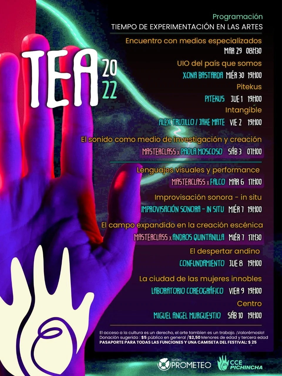 TEA2022 | ¡Compartimos la programación del TEA 2022 - Tiempo de Experimentación en las Artes !