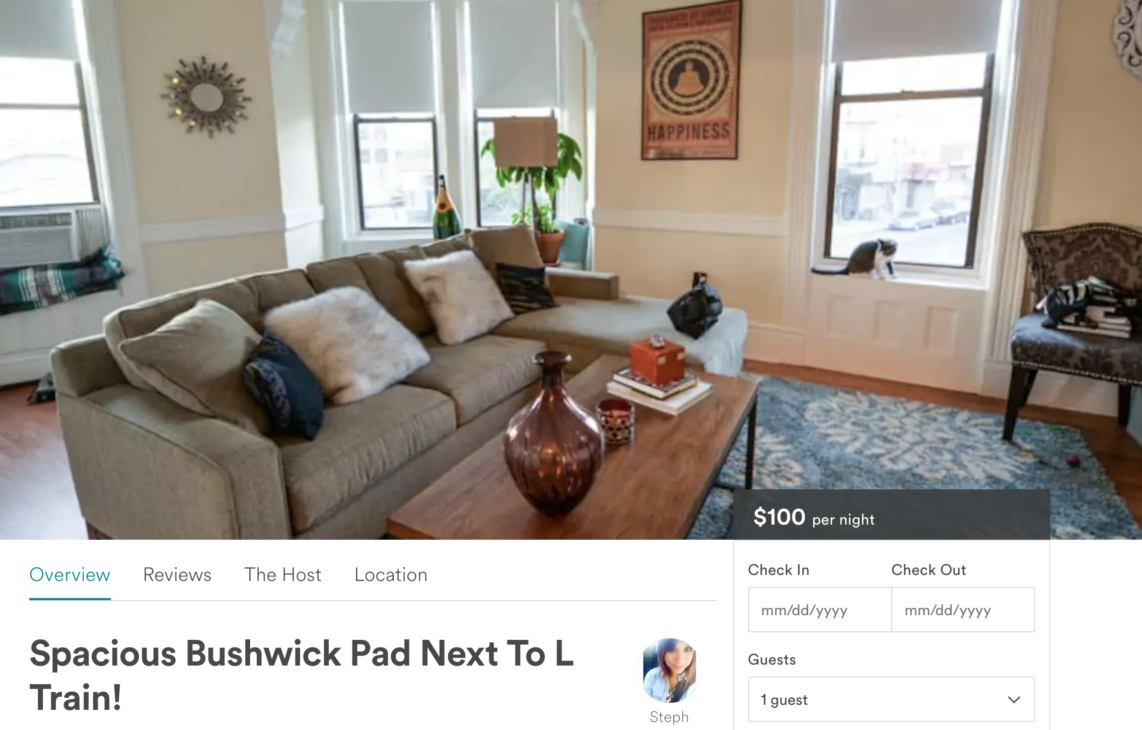 A preview of our AirBnb listing. I'm not even gonna lie, I just think our apartment is too cute (and our cat, Bubble, too)