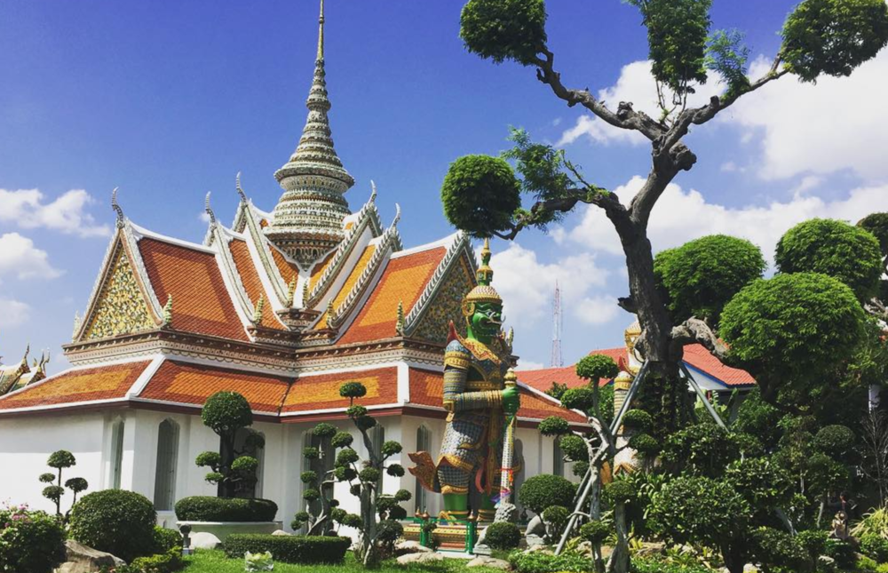 Beautiful temple along the Chao Phraya River in Bangkok, Thailand.