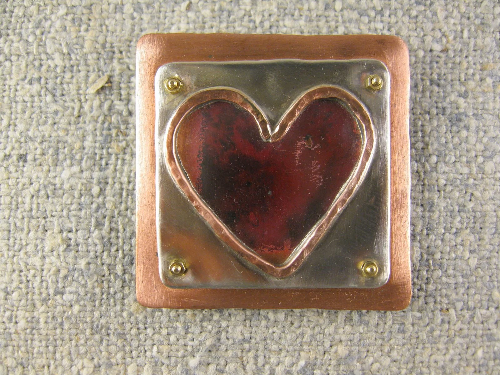 reflective heart pin